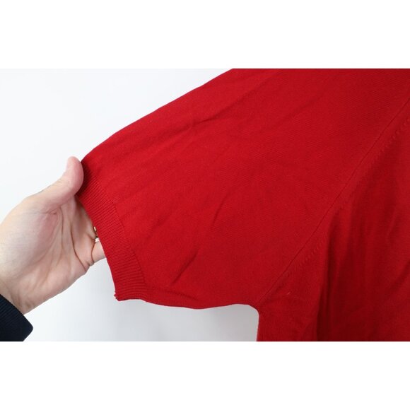 Vintage 50s 60s Streetwear Mens Large Ban Lon Knit Collared Pullover Polo Red - Picture 10 of 16